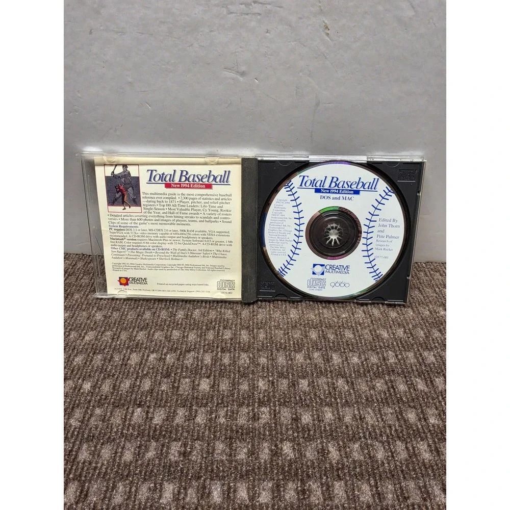 Total Baseball New 1994 Edition CD-ROM DOS MAC Multimedia Sports Reference Vtg